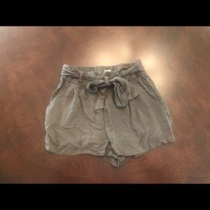Charlotte Russe belted shorts -olive, size S